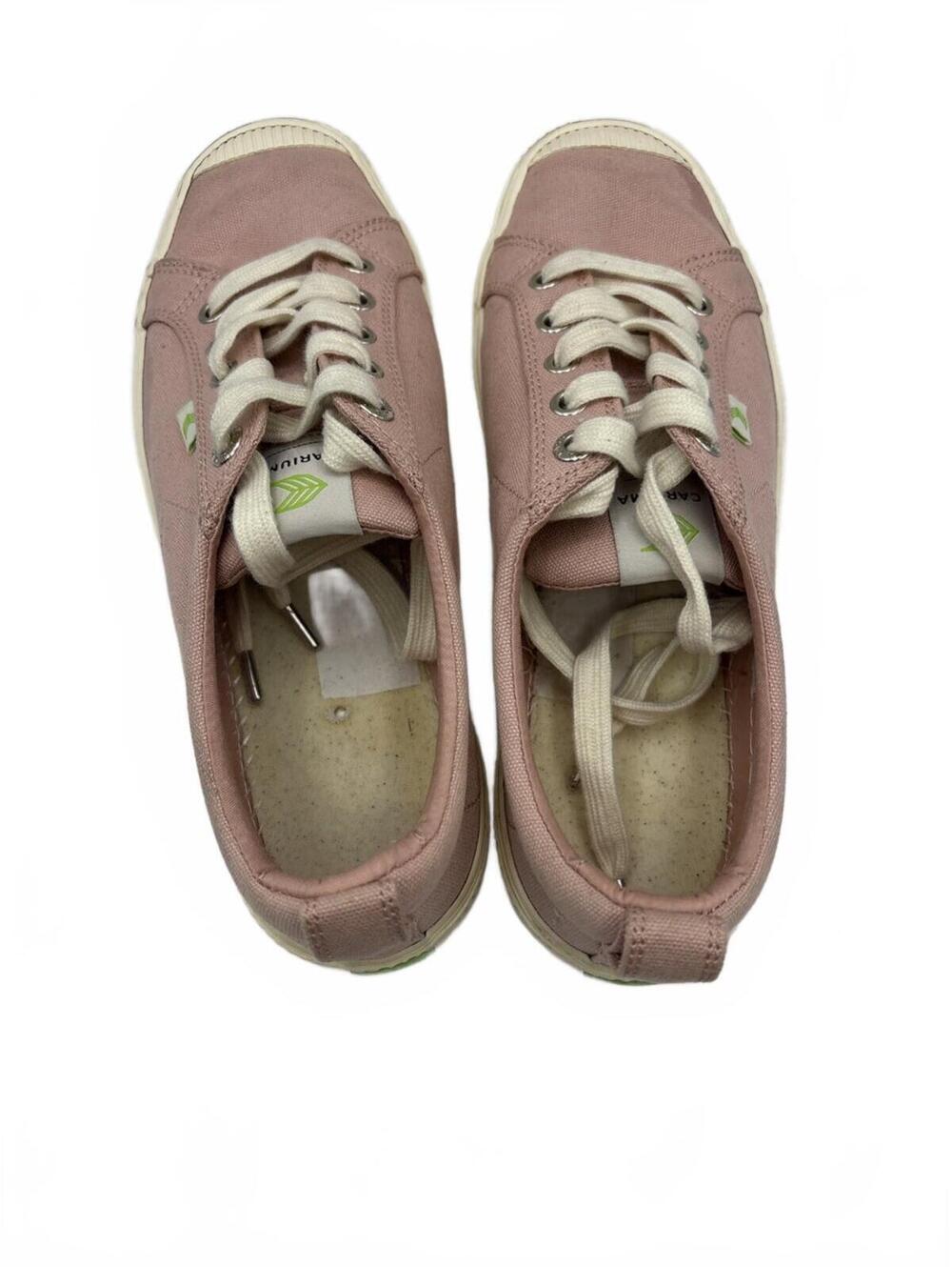 Cariuma Shoes Womens 8.5 Mens 7 Casual Low Sneakers JS-1022 Pink Canvas Unisex - Picture 12 of 13